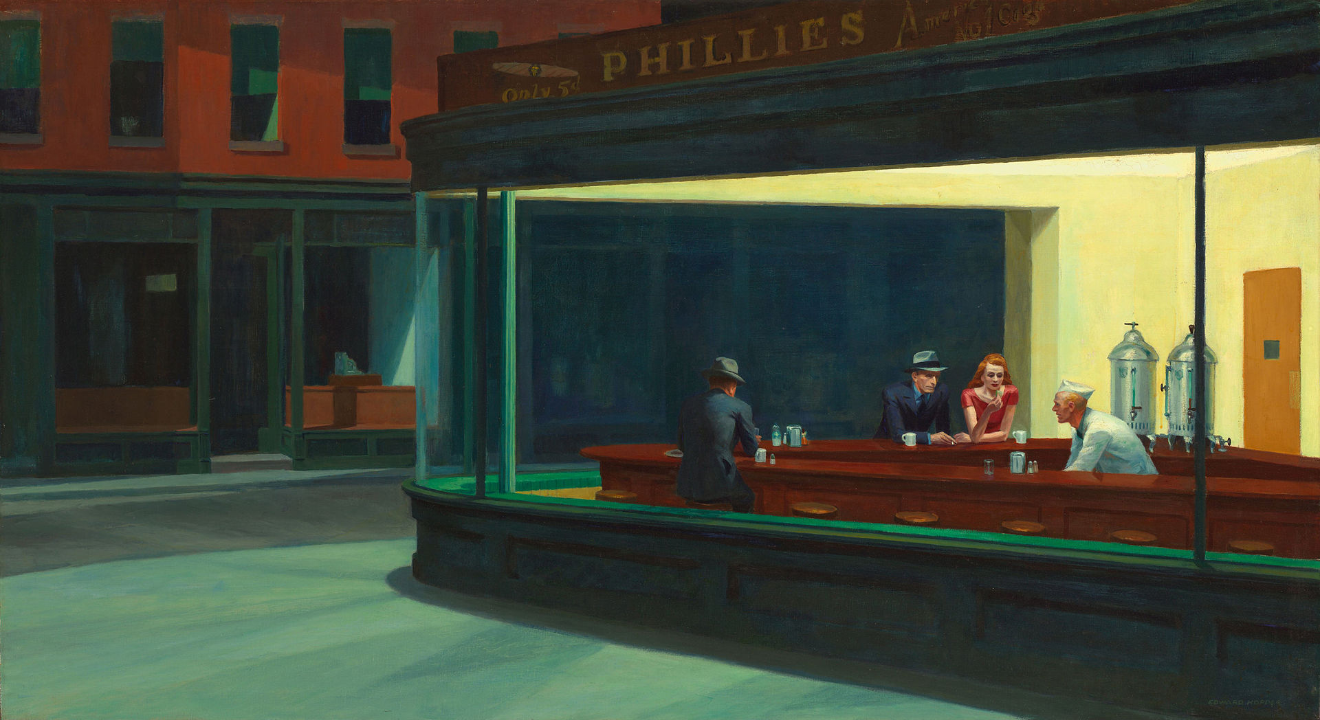 Edward Hawking's Painting from 1942 - named 'Nighthawks'